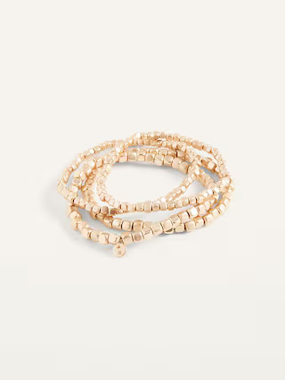 Gold-Toned Beaded Stretch Bracelet 4-Pack For Women | Old Navy (US)
