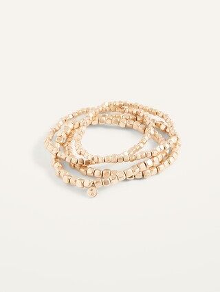 Gold-Toned Beaded Stretch Bracelet 4-Pack For Women | Old Navy (US)