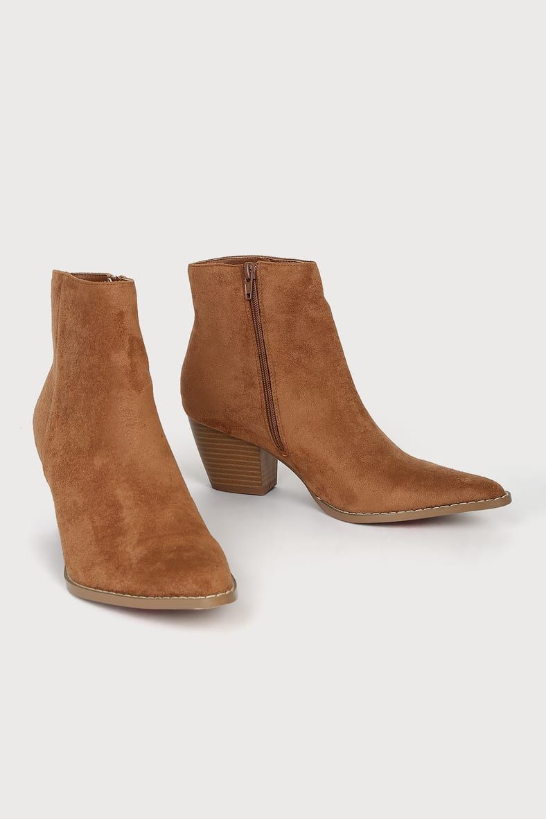 Spirit Fawn Suede Pointed Toe Ankle Booties | Lulus (US)