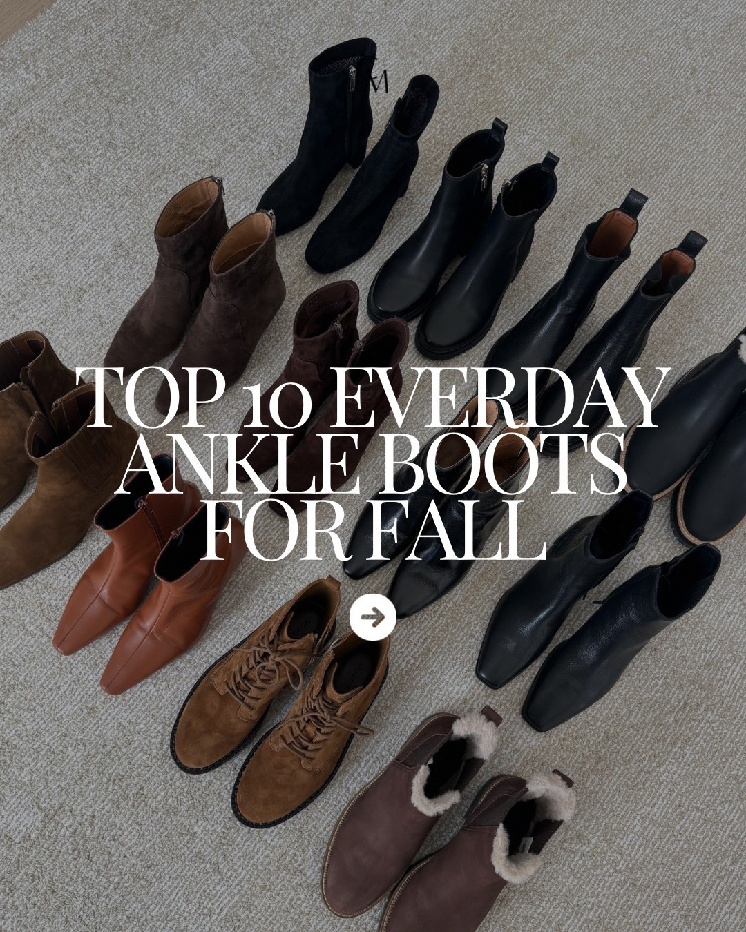 One of the most-asked questions I get is: which ankle boots are we wearing for fall?! The right boot goes a long way in creating elevated fall outfits. Here are my picks for 2026. You're looking for high shafts and a long instep. 

Steve Madden Define boot 5.5
Steve Madden Zami bootie
Staud Wally ankle boot 
Staud Wally heeled ankle boot 35
Vince Hailey boot 5.5
Madewell Calli Ankle boot
Madewell Paisley ankle boot
J.Crew Sylvie ankle boot
Sezane Garance ankle boot 
Dolce Vita tartine bootie