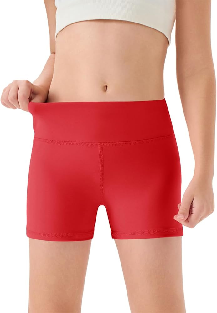Haloumoning Girls Athletic Shorts Kids High Waisted Yoga Dance Biker Shorts Comfy Gymnastics Shor... | Amazon (US)
