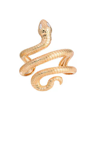 Serpent Statement Cuff in Clear Crystal & Gold | Revolve Clothing (Global)