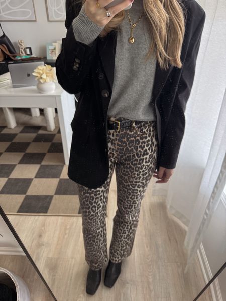 Leopard print pants! Sized up in three ganni pants since they ran small  

#LTKsalealert #LTKworkwear #LTKstyletip