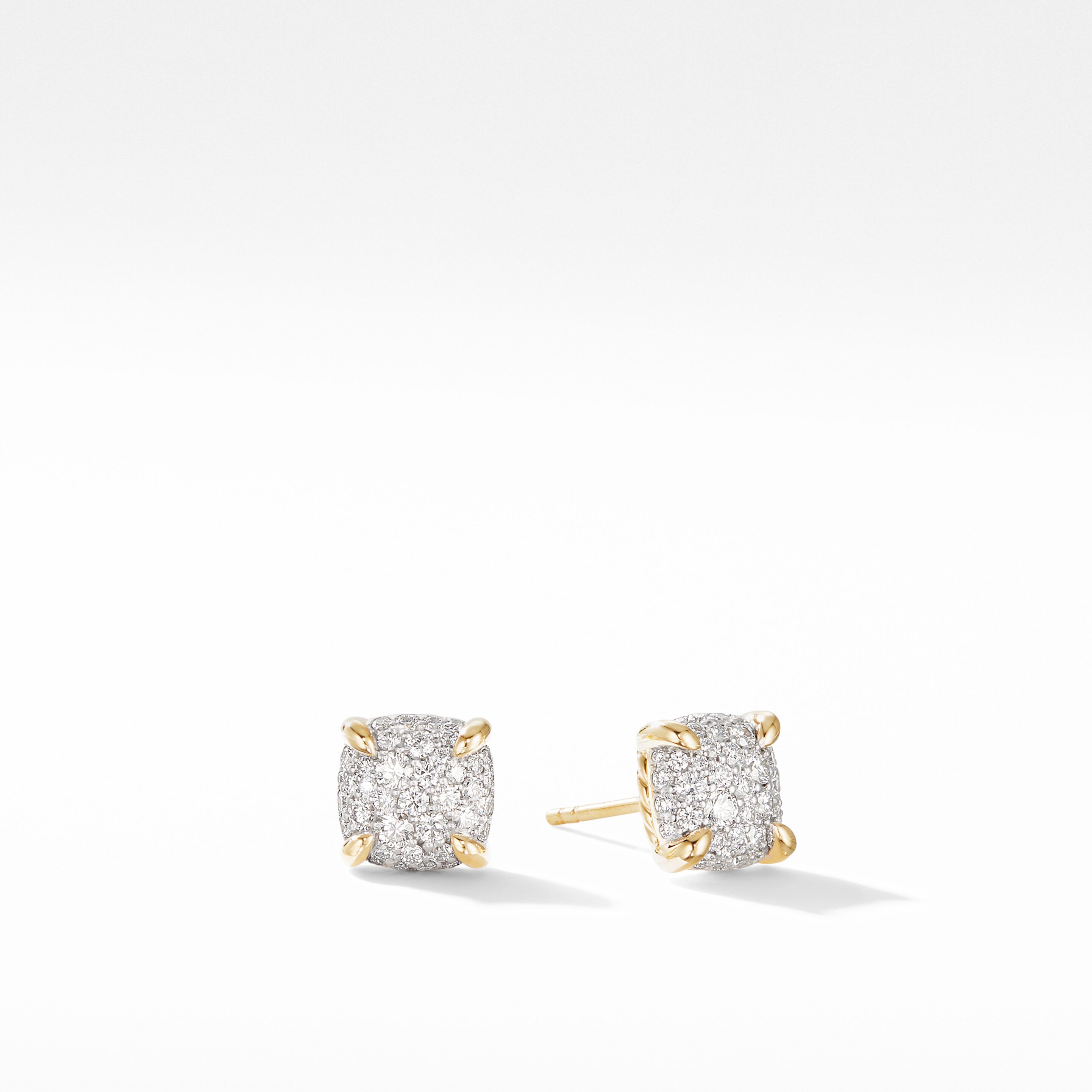 Chatelaine® Stud Earrings in 18K Yellow Gold with Pavé Diamonds | David Yurman