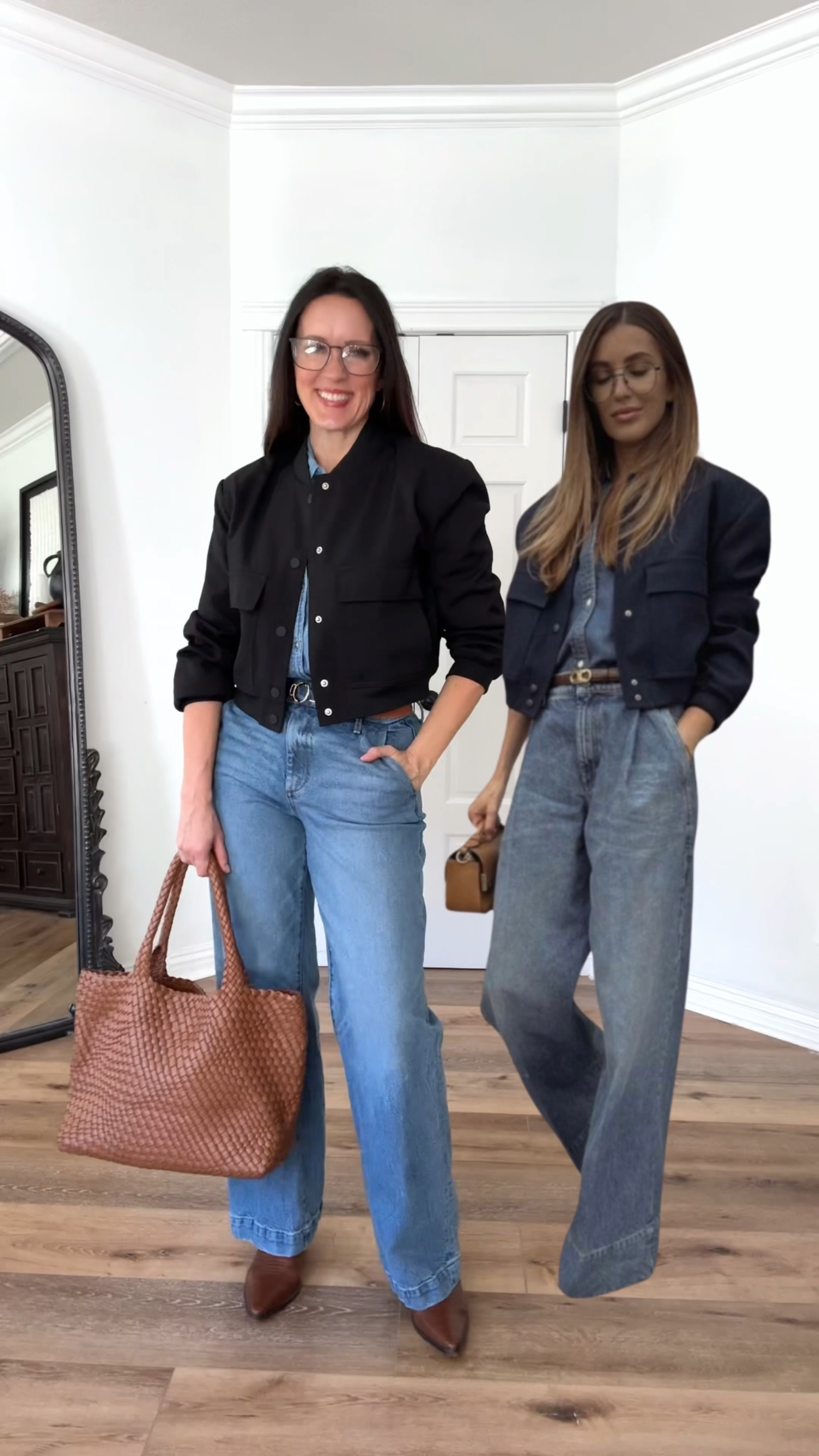 Pinterest inspo as a mom over 40! Denim on denim with a bomber.

Sizing:
Trouser Jeans-Express, TTS but size up if in between. Wearing 6
Denim shirt-Old Navy, sold out. Linked options.
Boots-Matisse, TTS
Zara-like Bomber-Amazon, wearing medium

Casual outfit | Canadian tuxedo | brown booties | woven bag | look for less | designer inspired | initial necklace | Clinique black honey | Chanel 

#LTKfindsunder50 #LTKstyletip #LTKover40
