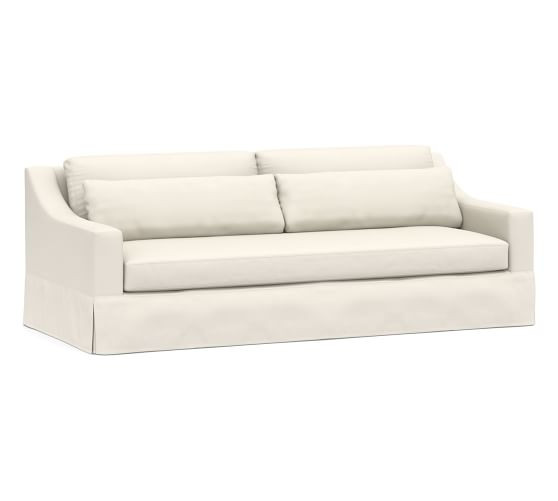 York Slope Arm Deep Seat Slipcovered Sofa (60" - 108") | Pottery Barn (US)