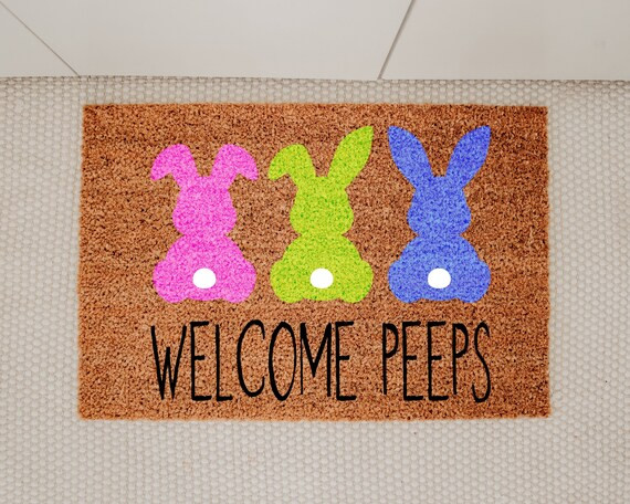Welcome Peeps Doormat / Easter Doormat / Easter Decor / Easter | Etsy | Etsy (US)