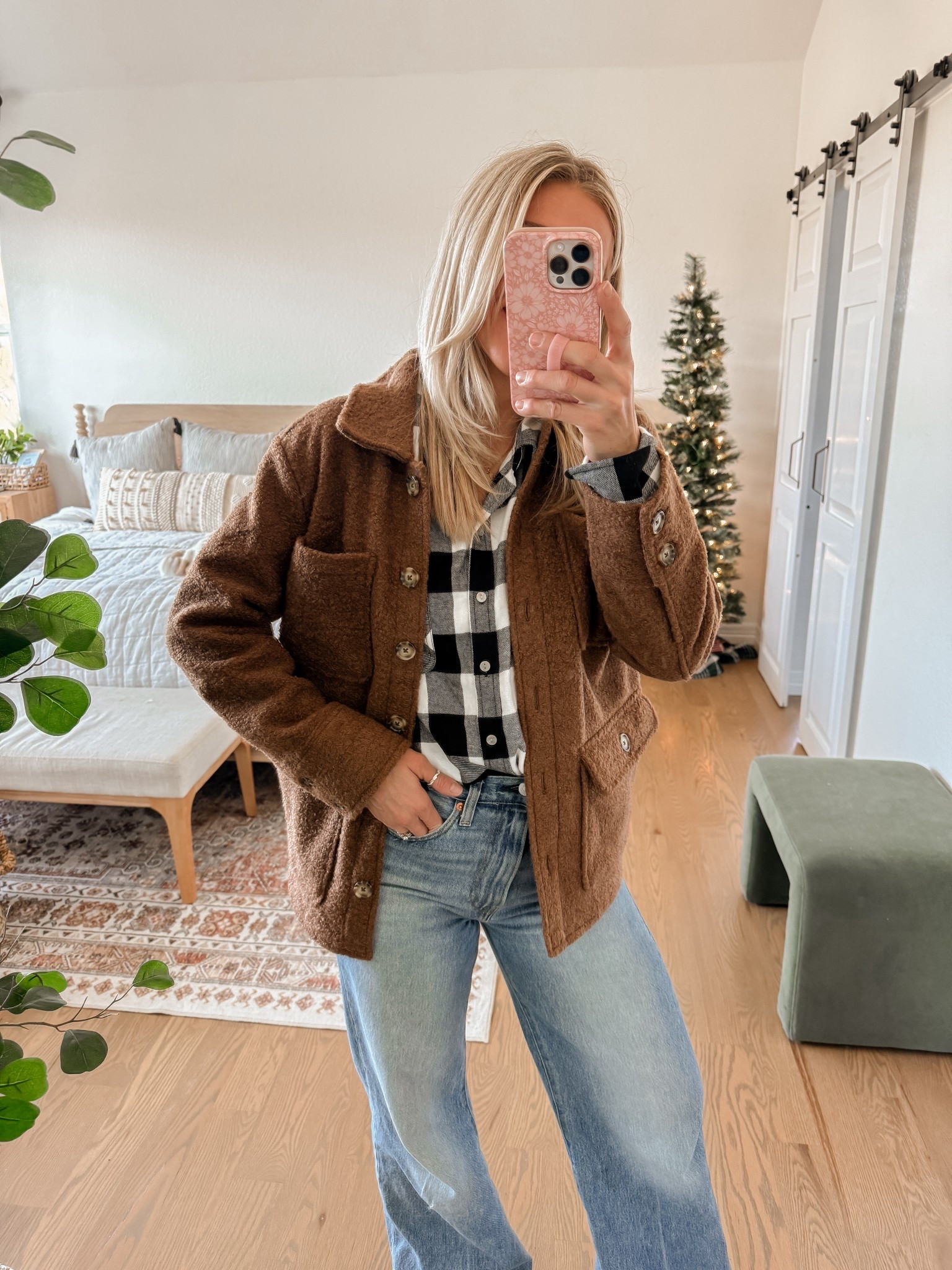 Cute jacket is from Walmart! Wearing size medium. Also comes in a burgundy color. 


Sarah Joy, Walmart find, winter outfit, flannel, cozy outfit, jacket  