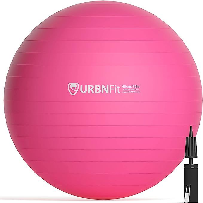 URBNFit Exercise Ball (Multiple Sizes) for Fitness, Stability, Balance and Yoga Ball. Workout Gui... | Amazon (US)