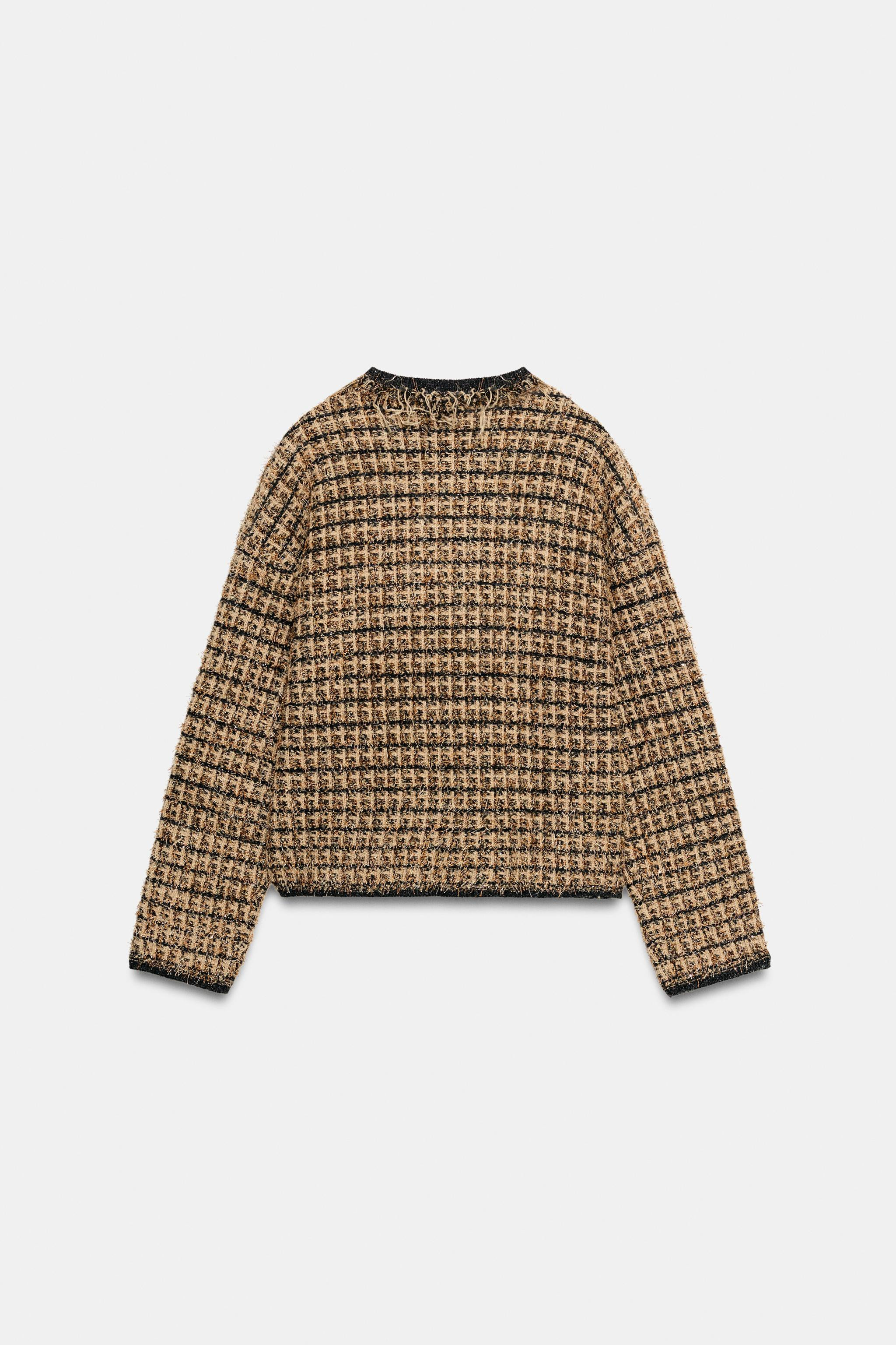 FRAYED KNIT JACKET WITH METALLIC THREAD | Zara UK