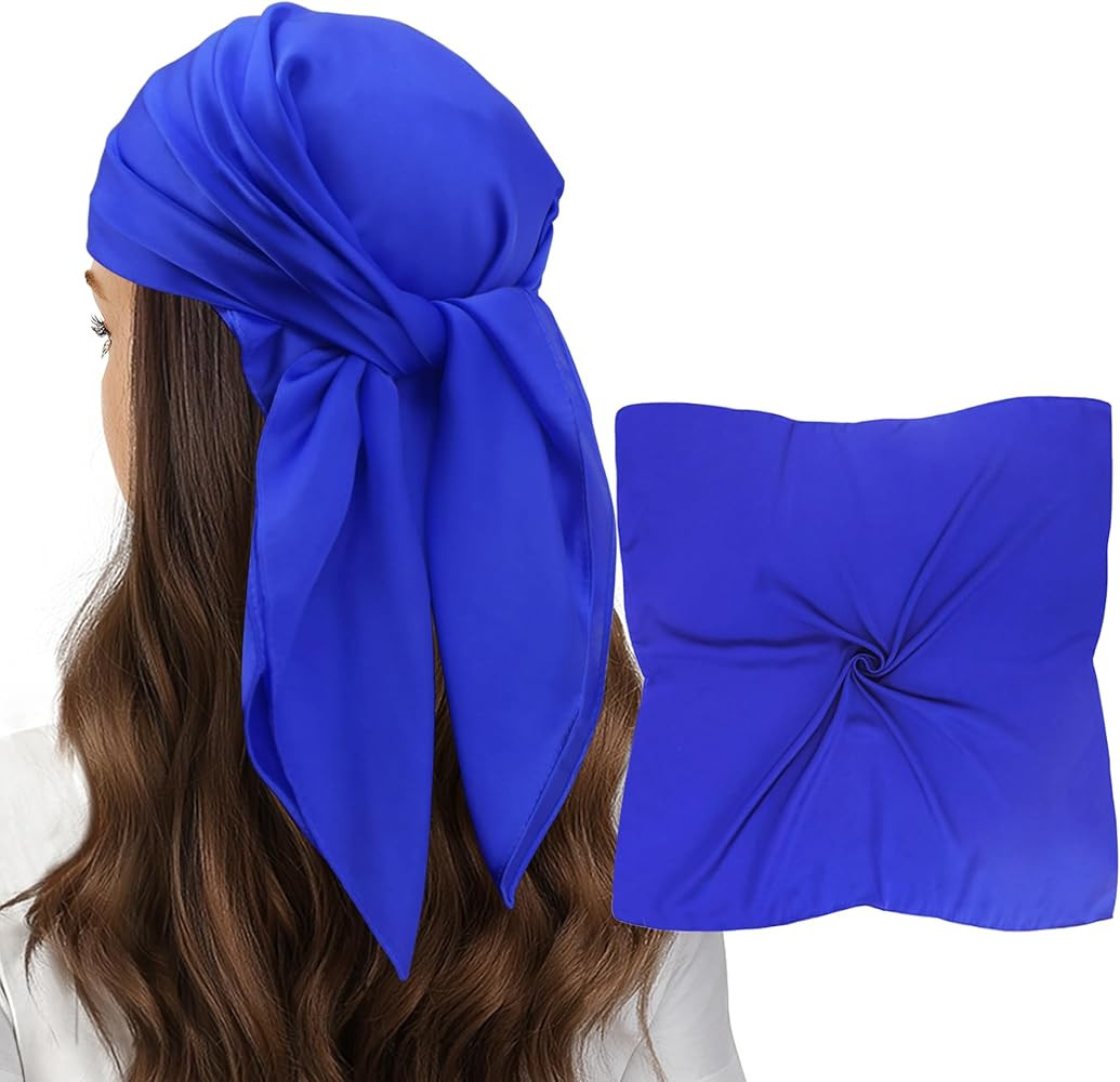 vimate Head Scarf for Women Hair 27'' Square Satin Silk Feeling Bnadana Neck Scarf Handbag Access... | Amazon (US)