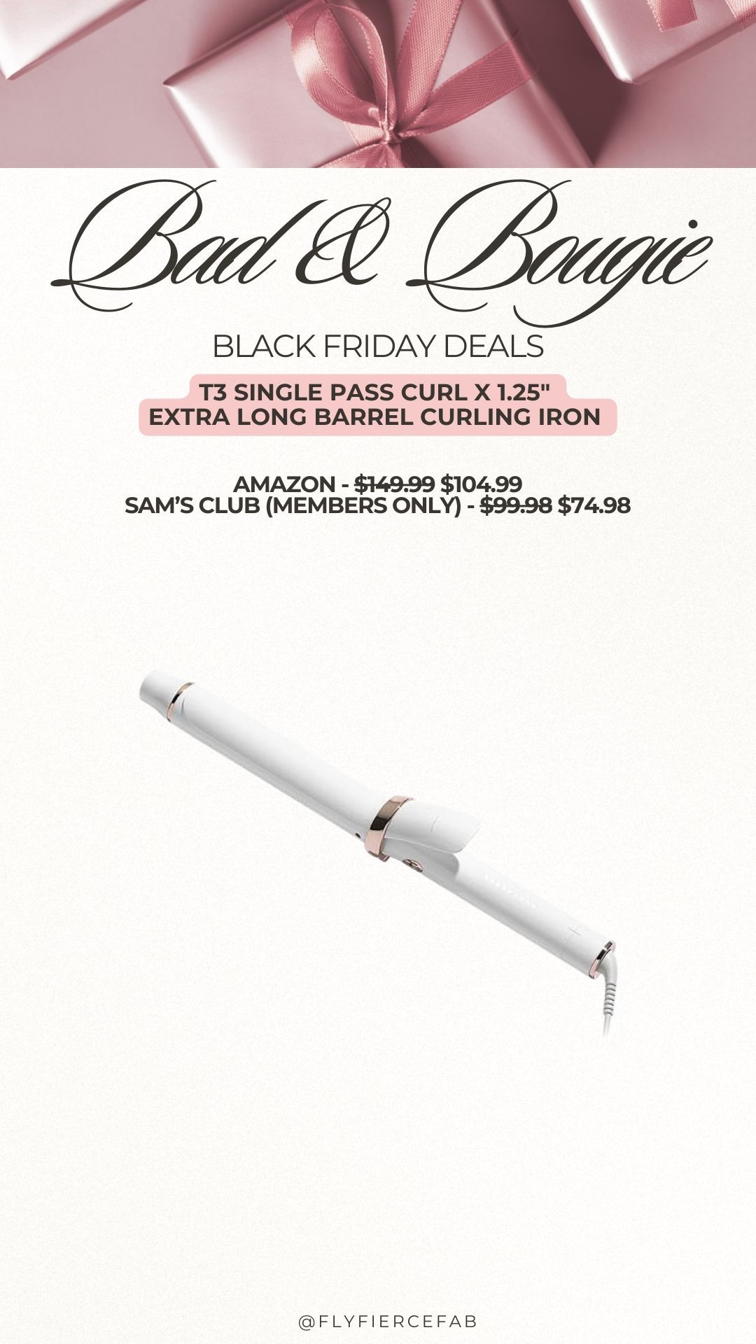 Want to create cute bouncy curls? The T3 Curling Irons have been super popular for achieving that look 💖✨. If you're looking for a new curling iron to create your holiday hairstyles, I found some Black Friday deals on the T3 Single Pass Curling Iron (1.25" Barrel).

🛍️ If you're a Sam's Club member, you can hop online and grab it for $74.98!

🛍️ If not, there's a good deal on Amazon too for $104.99!

This would also be a great gift idea for lil miss keep her hair done lol.

🎅🏾 Gift ideas for her 

 #LTKCyberWeek #LTKGiftGuide #LTKHoliday