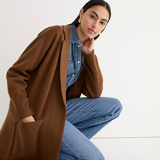 Ella open-front long sweater-blazer | J. Crew US