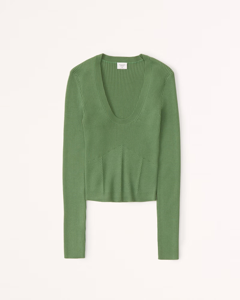 Long-Sleeve Slim Scoopneck Sweater | Abercrombie & Fitch (US)