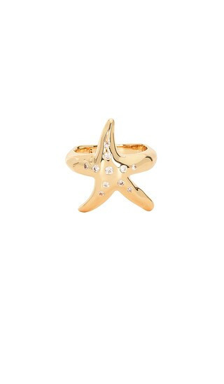 Ettika Starfish Wrap Ring in Metallic Gold. - size 5 | Revolve Clothing (Global)