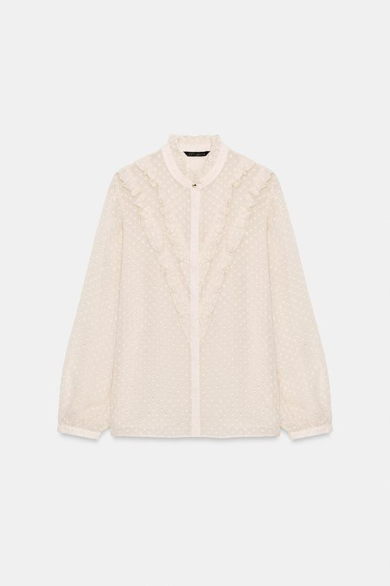 SEMI-SHEER RUFFLED SHIRT | Zara AU