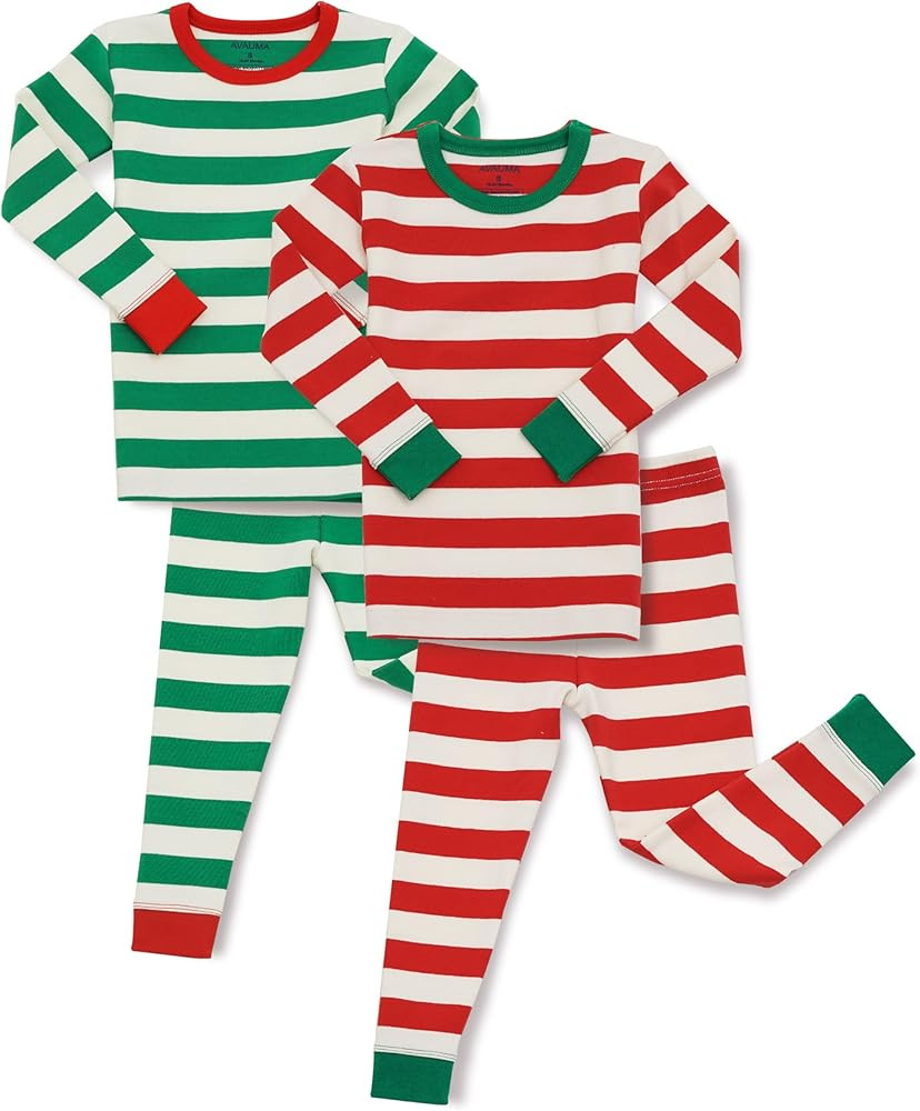AVAUMA Toddler Pajamas Baby Boys Girls Pajama Set 6M-10Y Kids Cute Snug fit Christmas Pattern Des... | Amazon (US)