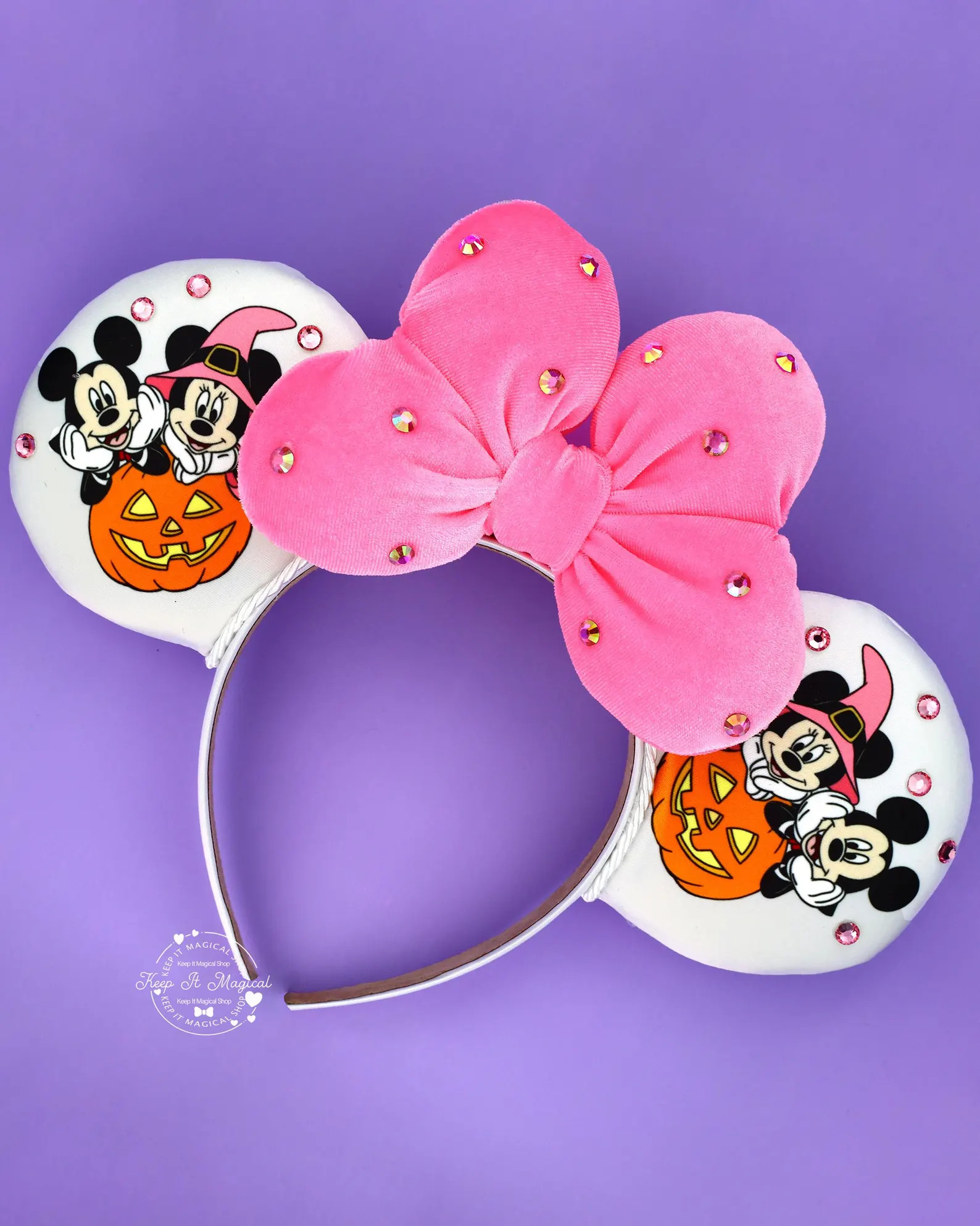Halloween Mickey Ears Pumpkin Headband Pumpkin Halloween Ears Halloween Minnie Mouse Ears Witch E... | Etsy (Global)