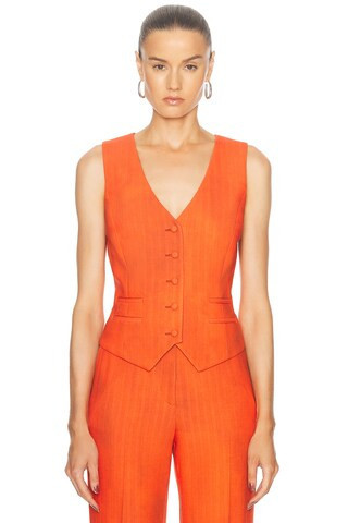 Gabriela Hearst Coleridge Vest in Orange | FWRD 