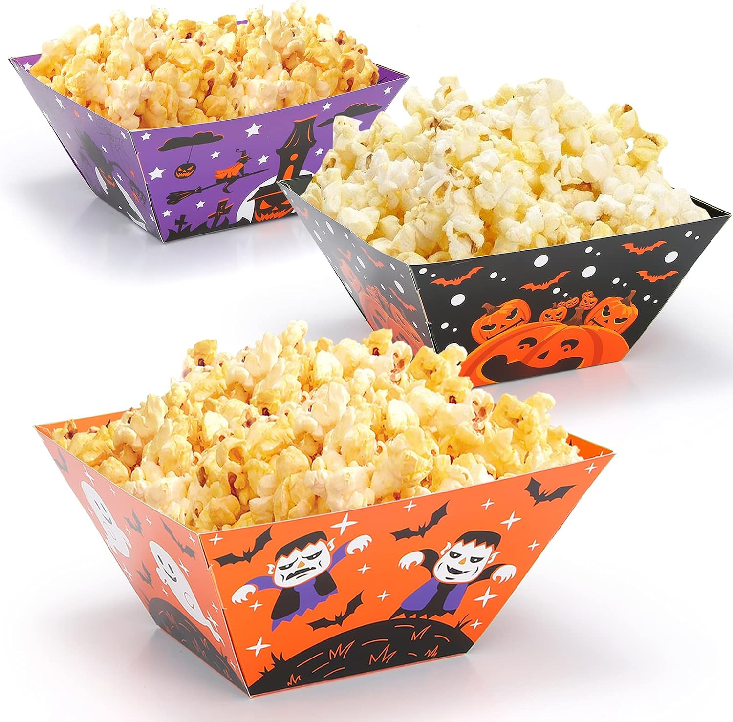 iziusy 12 Pieces Halloween Popcorn Containers Boxes Popcorn Tubs for Movie Night Halloween Party | Amazon (US)