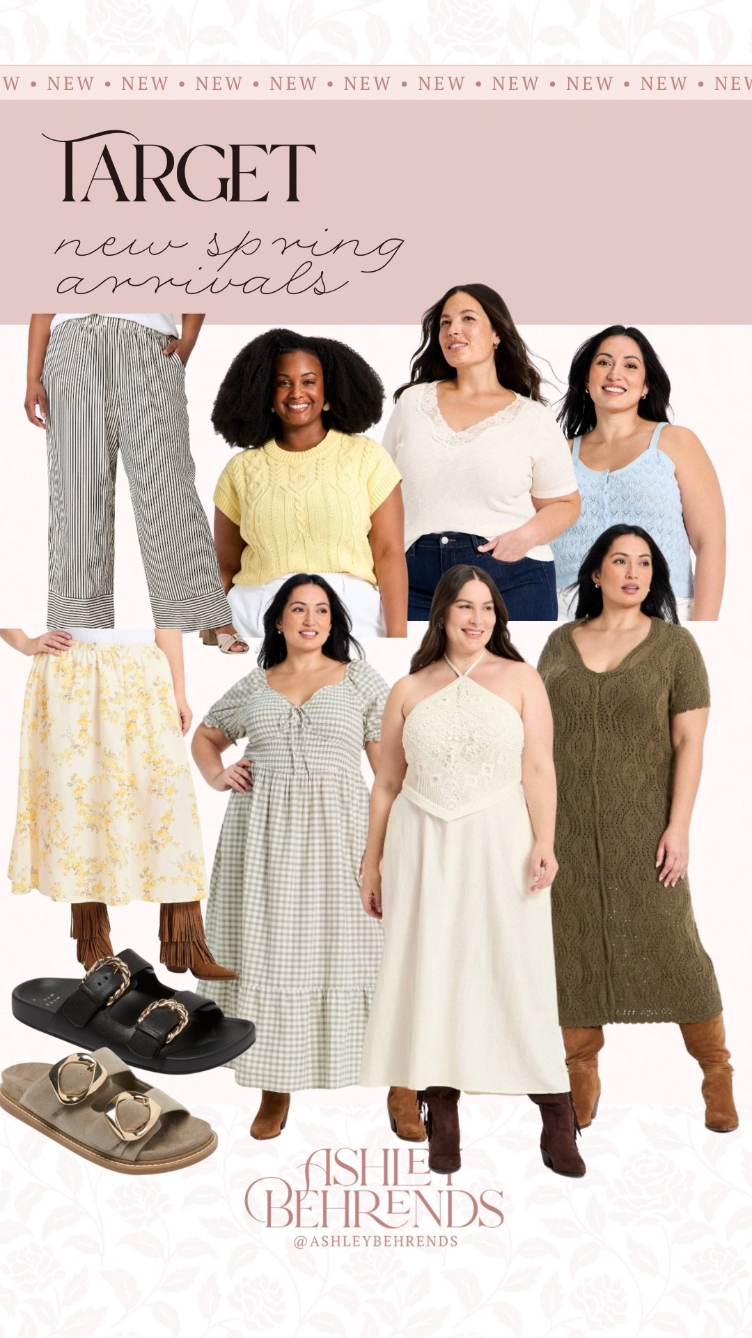I’ve been ready for Spring and @Target is making it hard for me to wait! They keep dropping new arrivals for the changing seasons and they are so good, plus size friendly and the colors are an absolute dream! I love the butter yellow short sleeve sweater and the lace trim on the v neck tee is absolutely adorable. The crochet details in the light blue tank top and olive green maxi dress are so on trend. I can’t wait to get my hands on a few of these (even thought I want them all) 
Gingham maxi dress, brown slide sandals, butter yellow floral midi skirt 
Spring new arrivals, size inclusive spring fashion, plus size outfit inspo 

#LTKSaleAlert #LTKPlusSize #LTKSeasonal