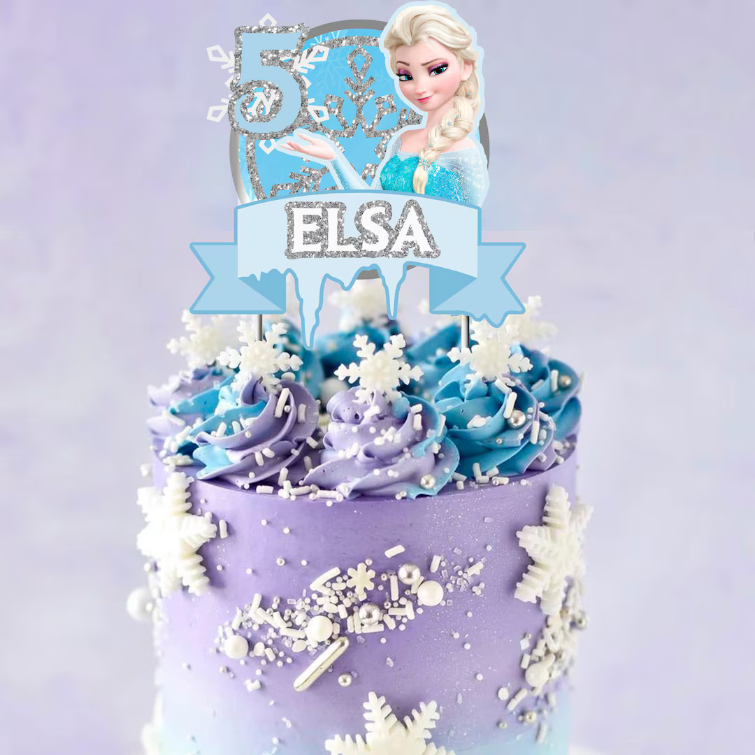 Princess Elsa Cake Topper SVG Frozen Inspired Party Cake Topper SVG Snow Queen Birthday Party Dec... | Etsy (US)