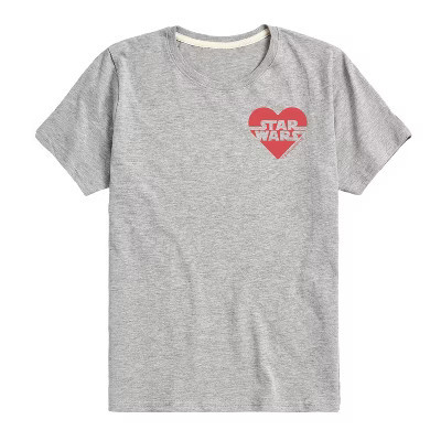 Boys' Star Wars Valentine Heart Logo Short Sleeve Graphic T-Shirt - Athletic Heather - 5T | Target