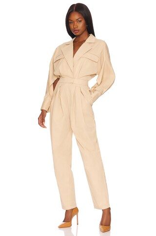 L'Academie Piper Jumpsuit in Khaki from Revolve.com | Revolve Clothing (Global)