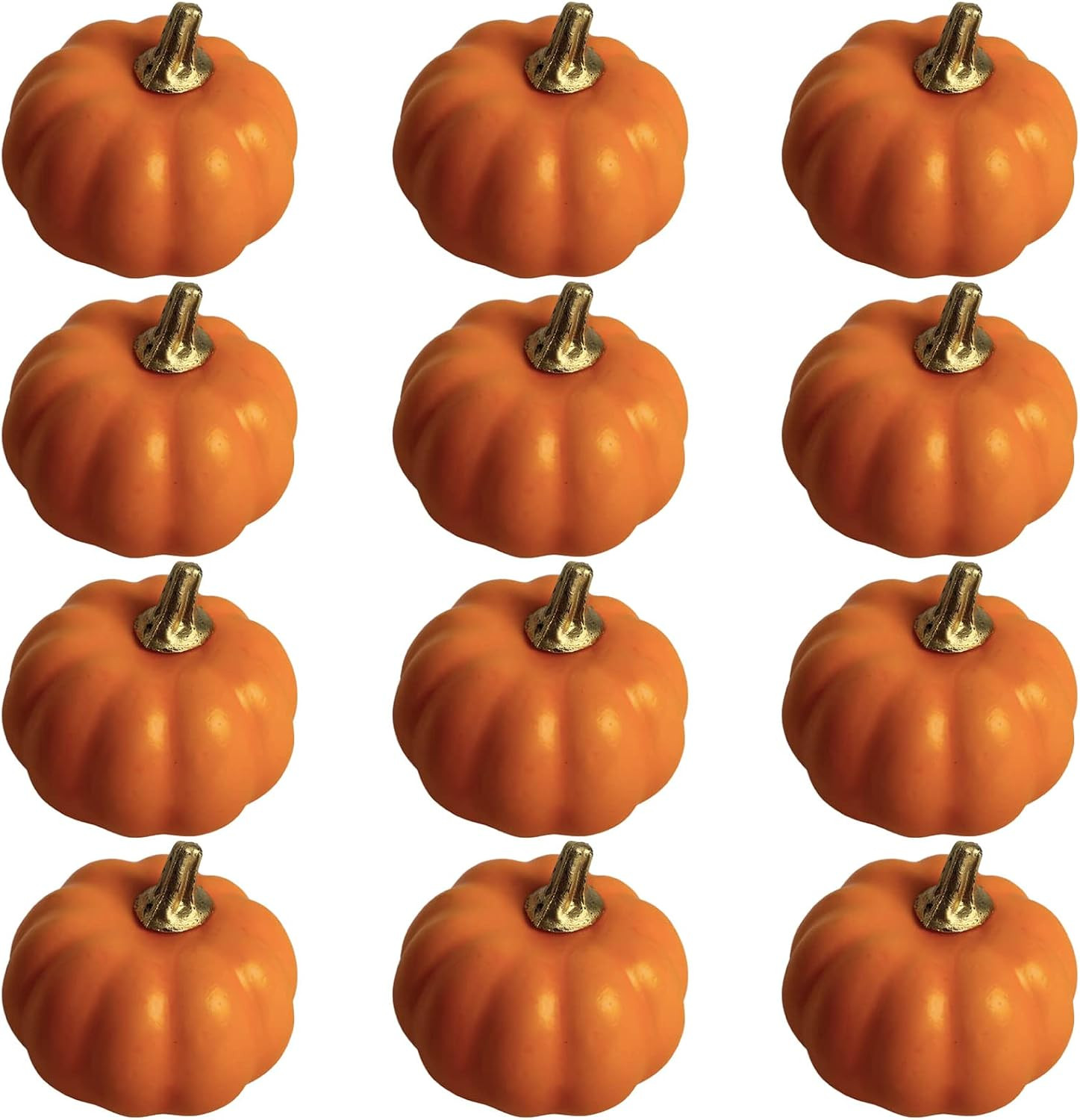12Pcs Orange Autumn Artificial Pumpkins Set,Bulk Decoration Faux Harvest Pumpkin Fake Mini Foam P... | Amazon (UK)