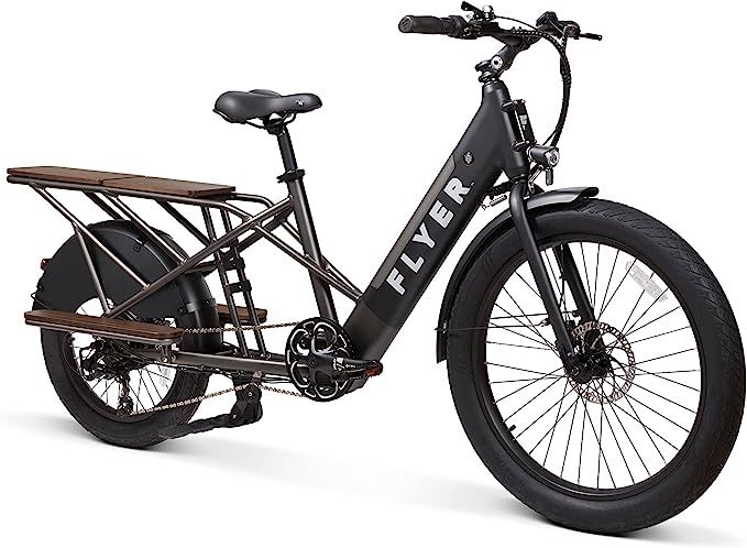 Flyer by Radio Flyer, Longtail Electric Bike, Black eBike, 48V 500W Controller, 220 lbs Max Weigh... | Amazon (US)