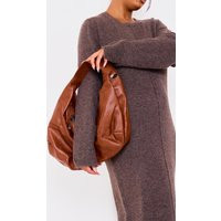 Tan Distressed Pu Super Slouchy Tote Bag | PrettyLittleThing US