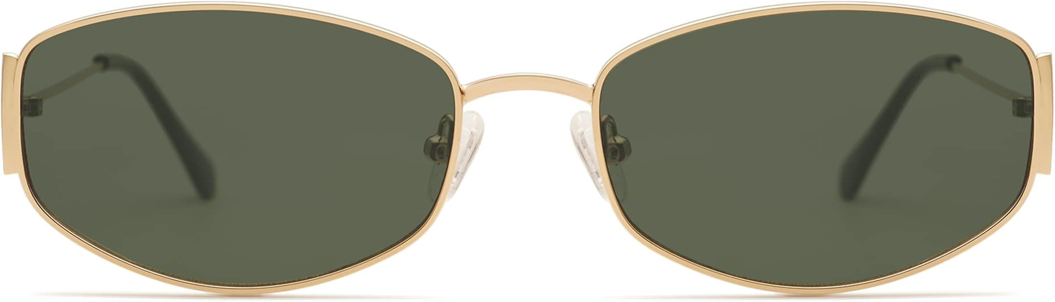 Appassal Retro Oval Sunglasses For Women Men Hexagonal Rectangle Metal Frame Sun Glasses AP3625 | Amazon (US)