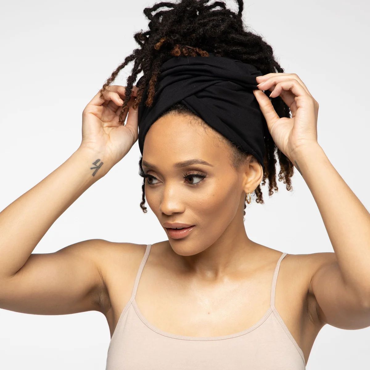 Black Open T-shirt Turban | You Go Natural