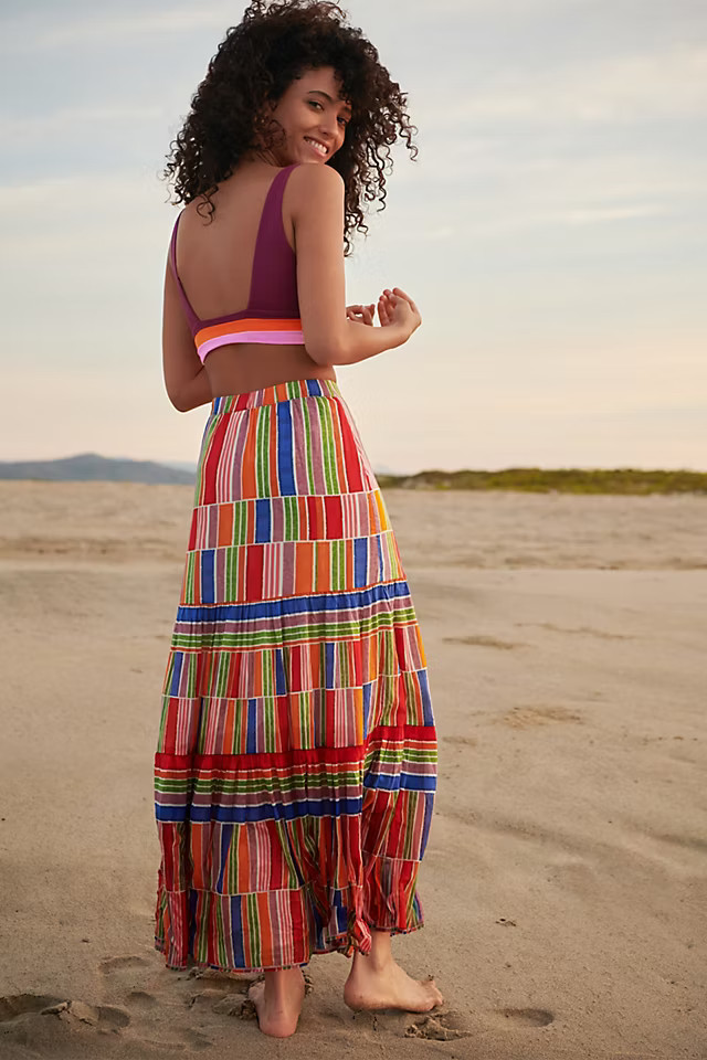 Farm Rio Alena Stripes Maxi Skirt | Anthropologie (US)