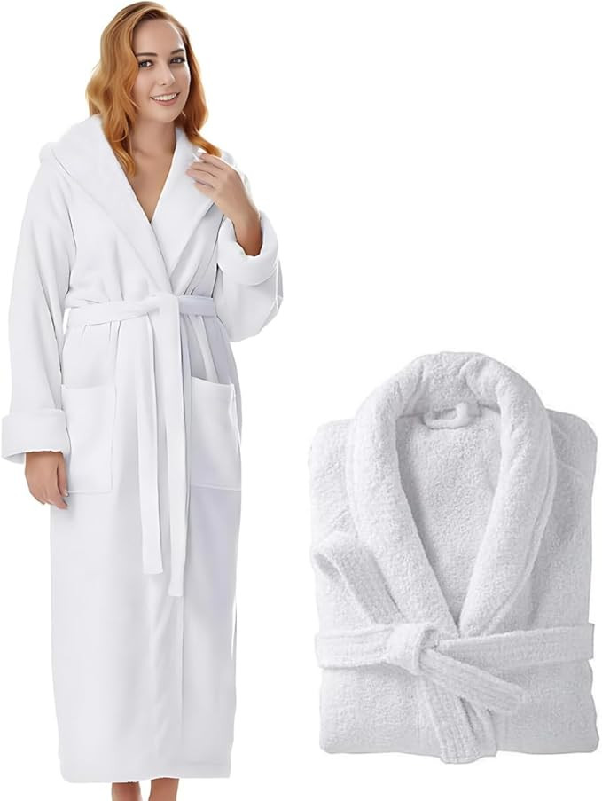 Cotton Terry Robes for Women and Men, Terry Shawl Collar Bathrobe, ONE SIZE - UNISEX Men & Women ... | Amazon (US)