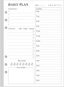 ZGMJ Undated Daily Planner Refill - A5 Day Planner Insect To Do List, 100 Sheets/200 Pages Planne... | Amazon (US)