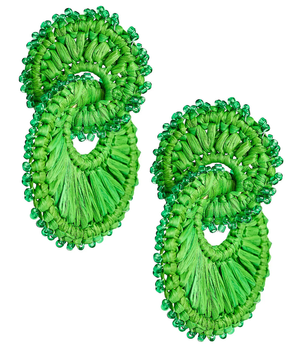 Tara Raffia Earring- Double Ring | Lisi Lerch Inc
