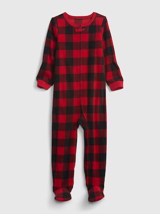 babyGap Buffalo Plaid Footed One-Piece | Gap (US)