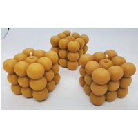 Pure Beeswax Bubble Candle, 100% Beeswax, Handmade, Geometric Cube Candle | Etsy (US)