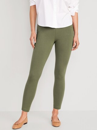 High-Waisted Side-Pocket 7/8-Length Leggings for Women | Old Navy (US)