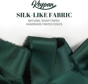 Keypan Dark Green Ribbon for Gift Wrapping - Silk Satin Chiffon Ribbons for Crafts 1 1/2" x 21 Yd... | Amazon (US)
