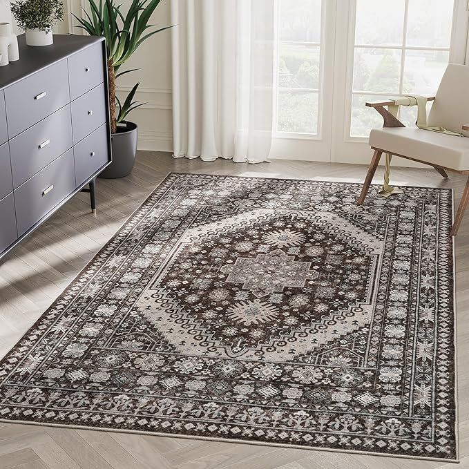 6x9 Area Rug, Super Soft Washable Rugs for Living Room, Non-Slip Stain Resistant Vintage Rugs, Ul... | Amazon (US)