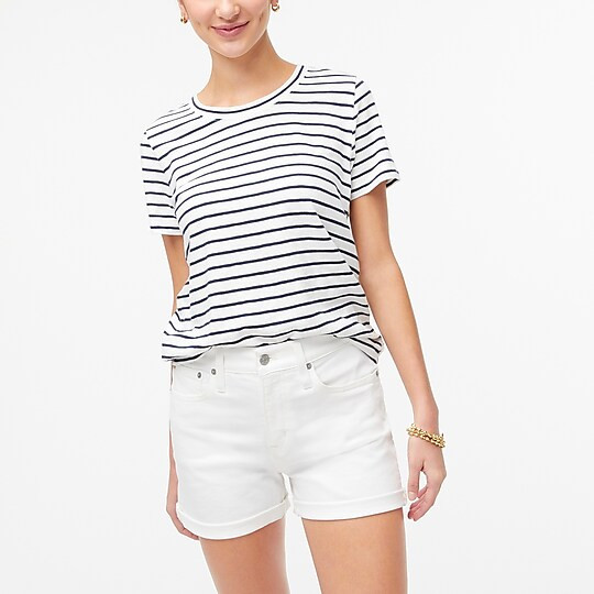 Classic denim short in white | J.Crew Factory
