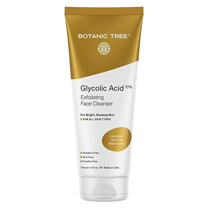 Botanic Tree Glycolic Acid Face Wash, Exfoliating Facial Cleanser and Scrub, 10% Glycolic Acid, A... | Amazon (US)