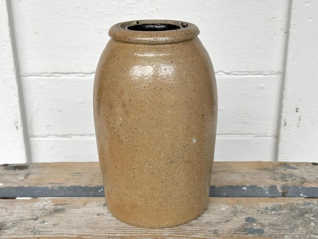 Early Crock Antique Salt Glazed Crock 1800s Crock With a Wonderful Patina Farmhouse Vase Primitiv... | Etsy (US)