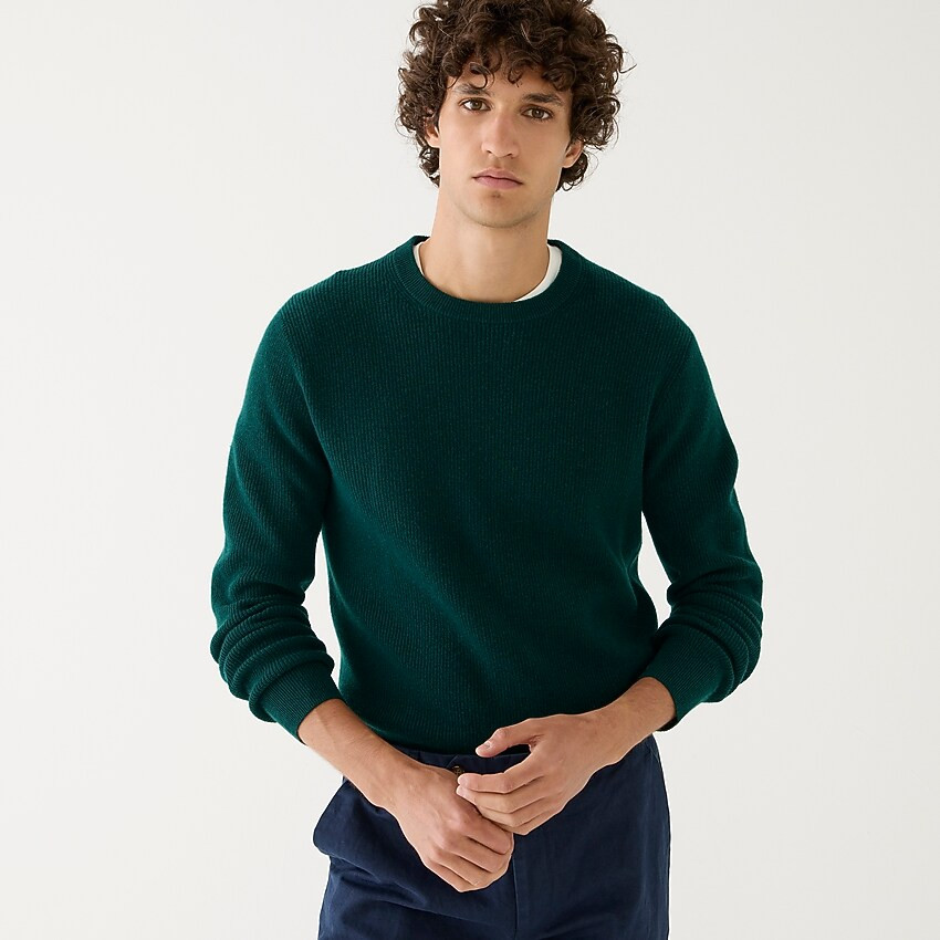 Cashmere cardigan-stitch crewneck sweater | J. Crew US