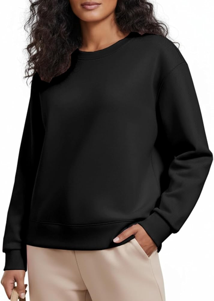 PINSPARK Soft Crewneck Sweatshirt for Women Long Sleeve Lightweight Pullover Yoga Casual Sweatshi... | Amazon (US)