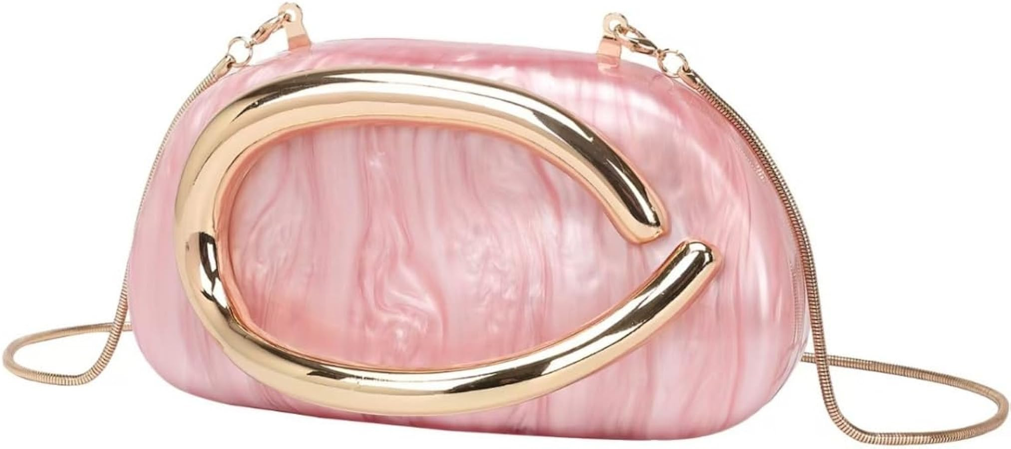 Women Cute Acrylic Evening Clutch Bag Marble Metal Handle Handbag Trendy Box Purse Hand-held Wedd... | Amazon (US)