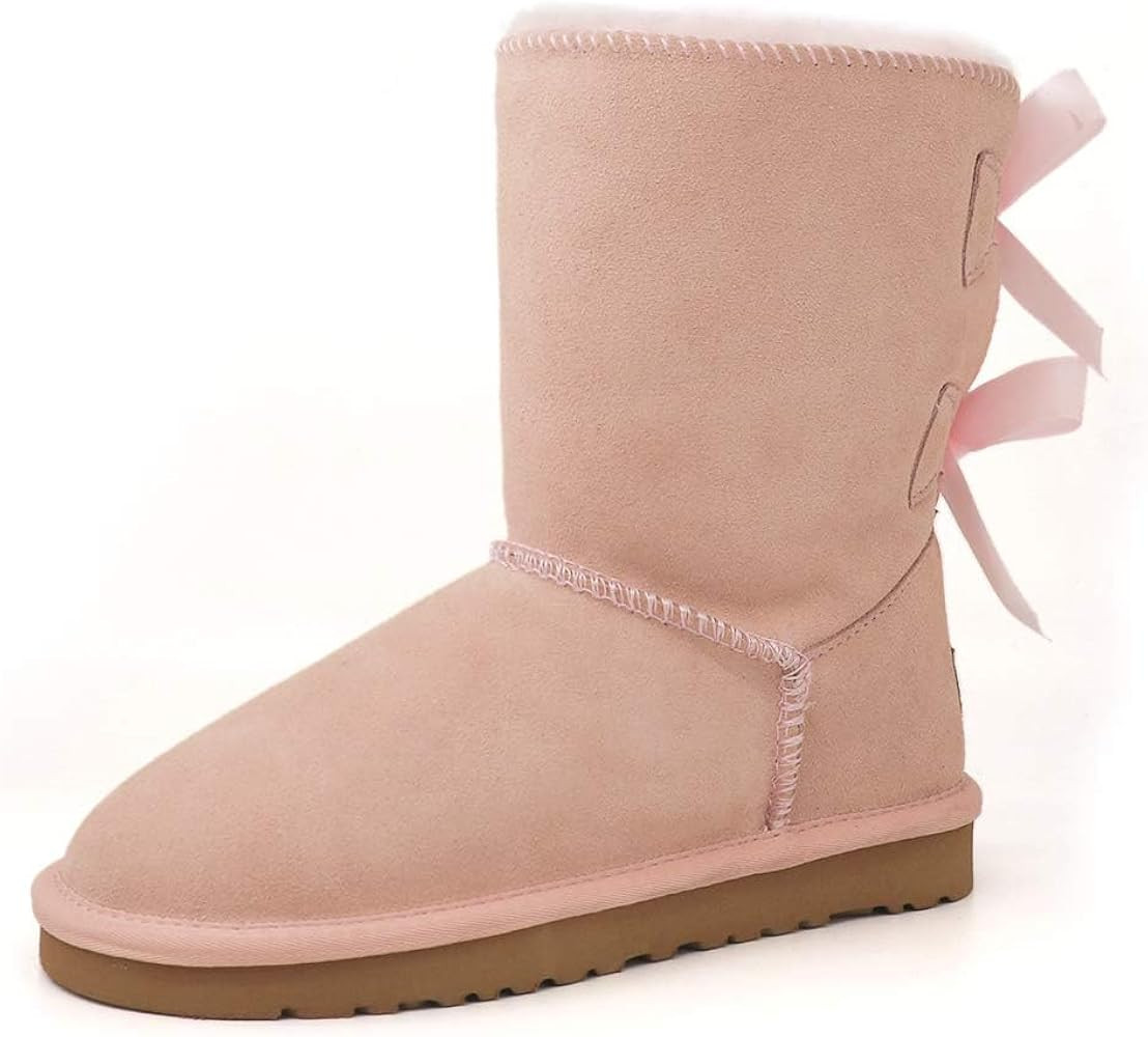 JOY IN LOVE Women's Snow Boots for Winter Mid-Calf high Back Bows | Amazon (US)
