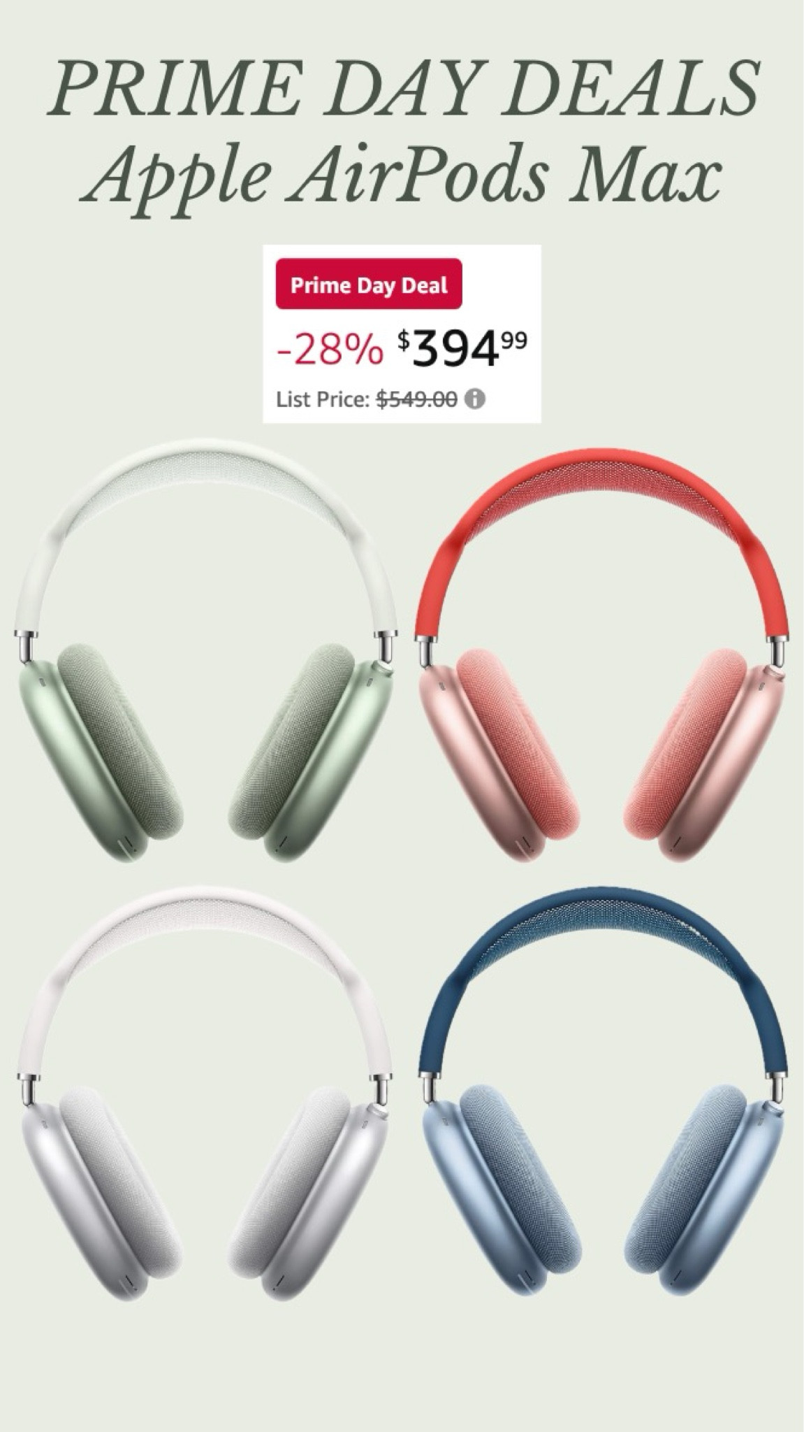 AMAZON PRIME DAY DEAL! Apple AirPods Max are 28% off and under $400, which is so rare! Good idea to buy now and save for Christmas gifts!
……………..
apple headphones apple air pods apple AirPods apple over ear headphones apple max headphones prime deals prime day deals prime deals lightning deals college gift college essentials back to school must haves college must haves noise cancelling headphones travel essentials travel must haves apple sale apple products on sale Apple AirPods Max covers Apple AirPods Max cover kids gifts teen gifts gifts for teens gifts for him gifts for men gifts for girls gift for teen girls Apple accessories Apple chargers 

#LTKMens #LTKTravel #LTKFitness